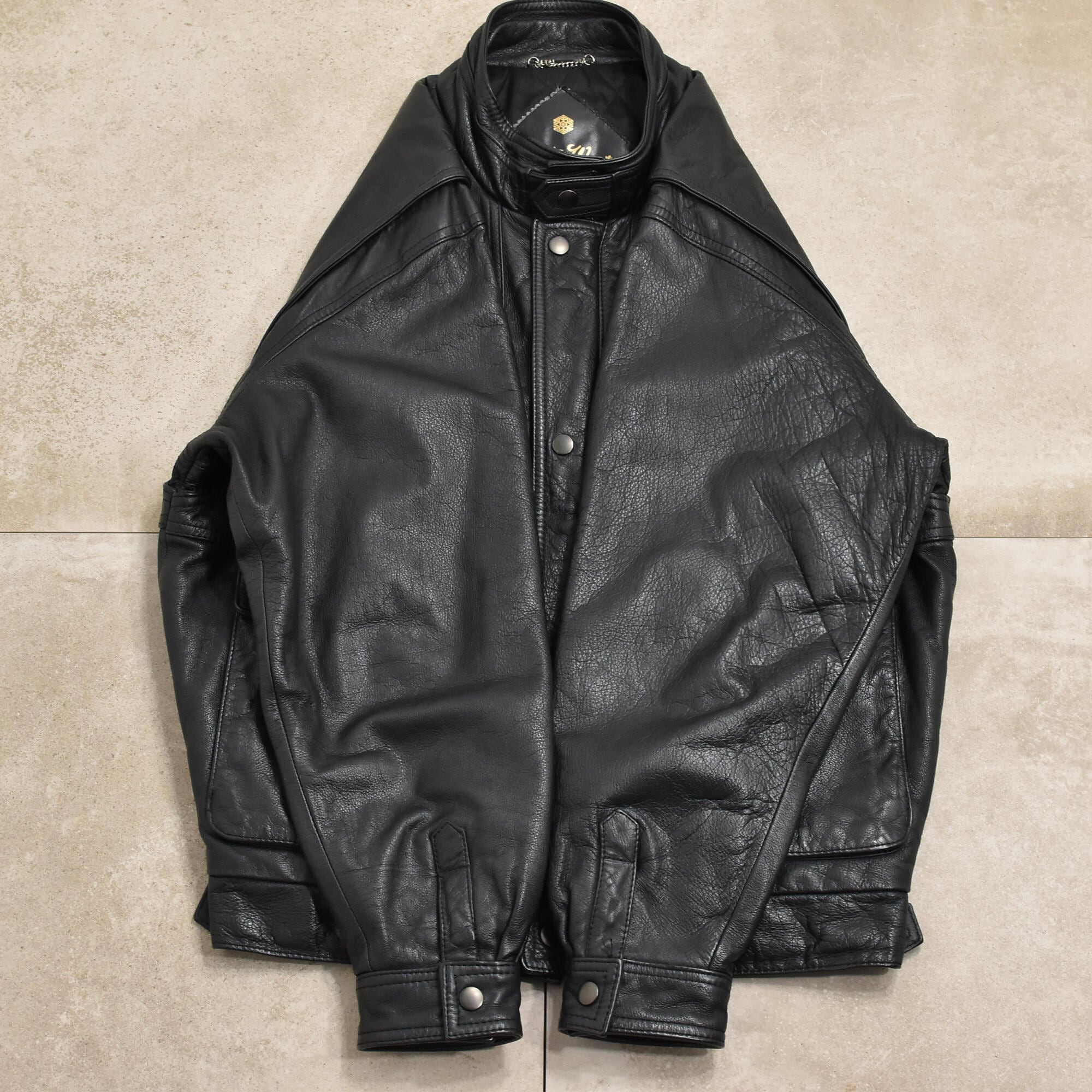 80～90s Black leather blouson | 古着屋 grin days memory 【公式