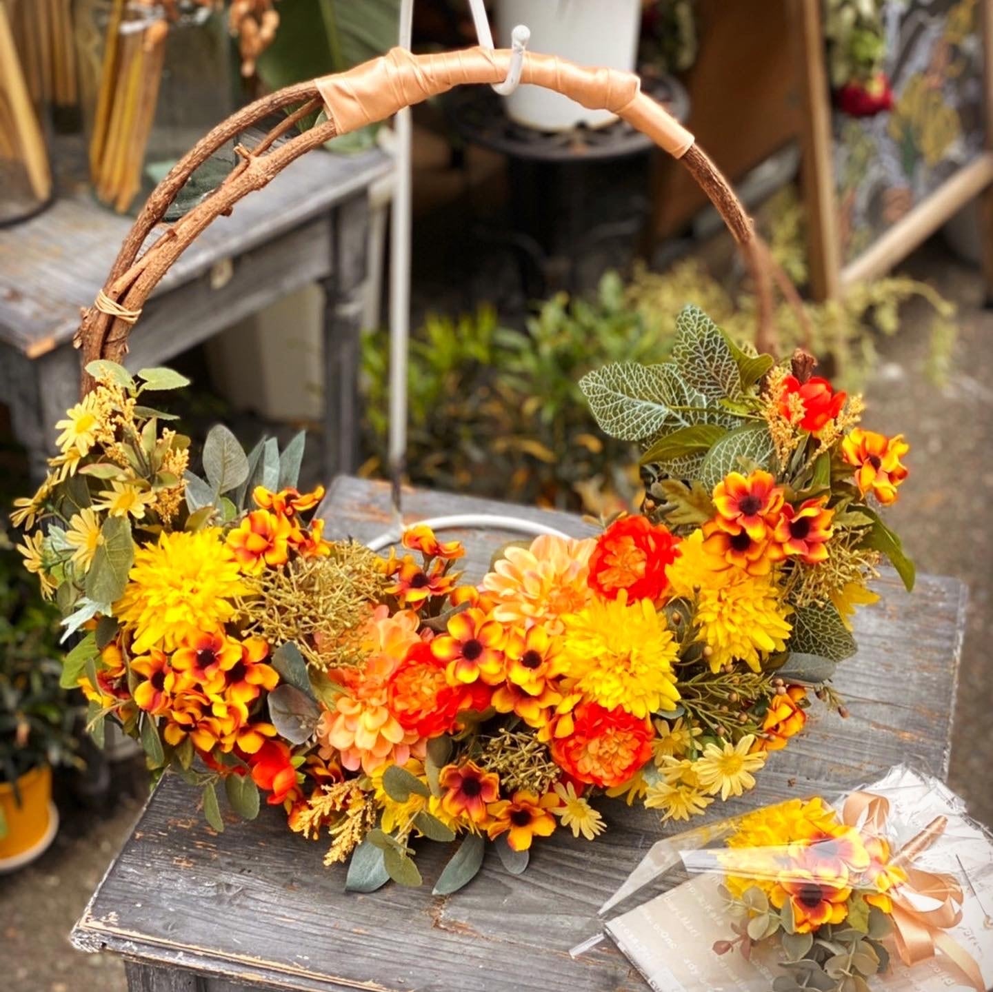 【新品】リースブーケ　プリザーブドフラワーリース 直径約30cm プリザーブドフラワー リース 直径約30cm