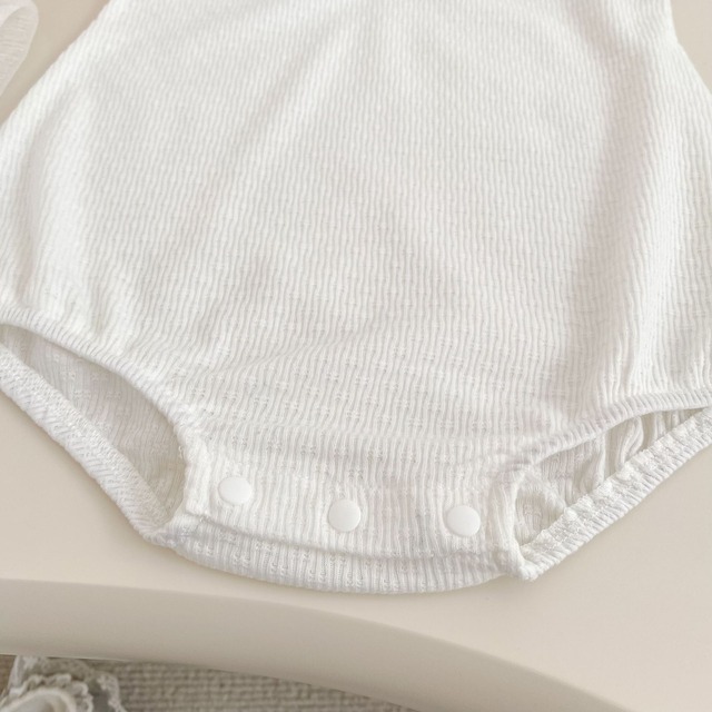 【BABY】配色パイピングリボンキャミソールロンパース - 12