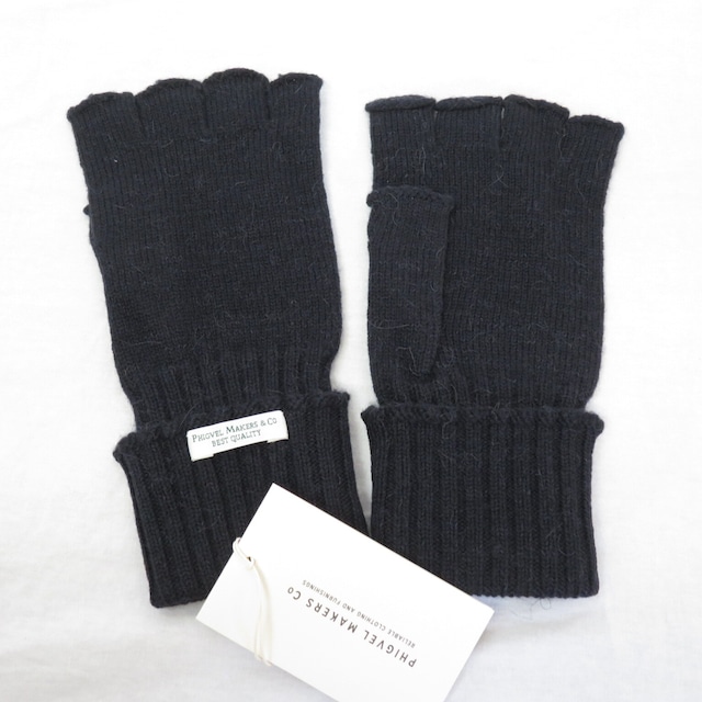 新品 PHIGVEL KNIT GLOVE アルパカニット グローブ 手袋 ブラックネイビー/フィグベル 0604