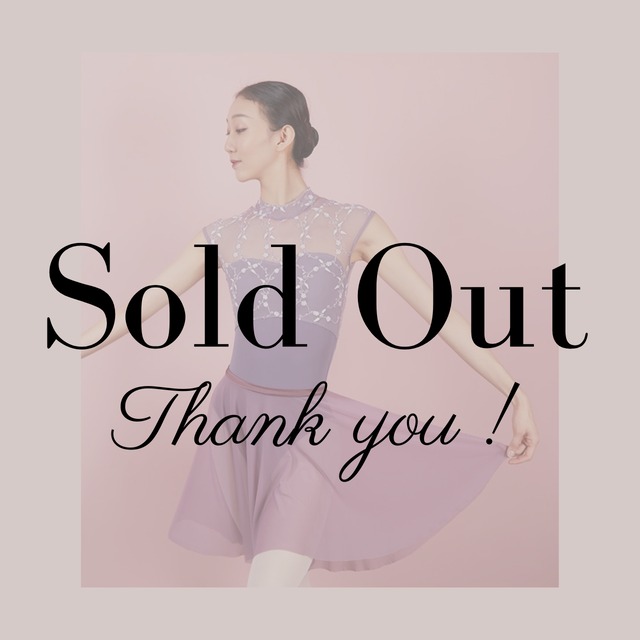 ボトルネック刺繍　バレエ　レオタード（パープル）