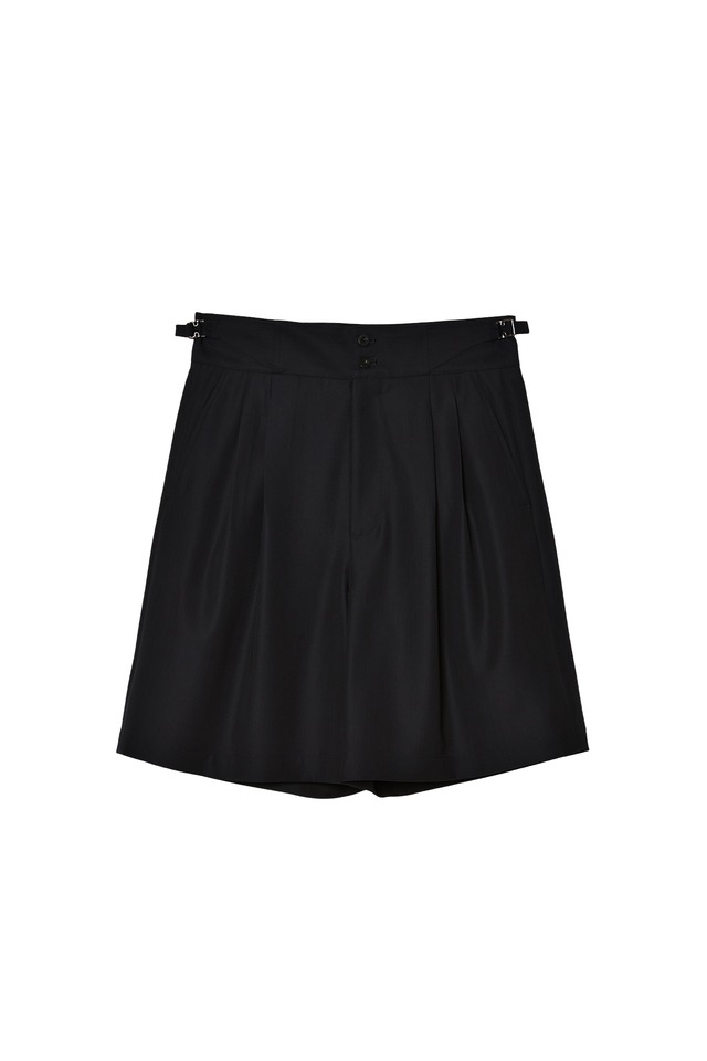 TWO TUCKS WIDE SHORTS(DARK NAVY)