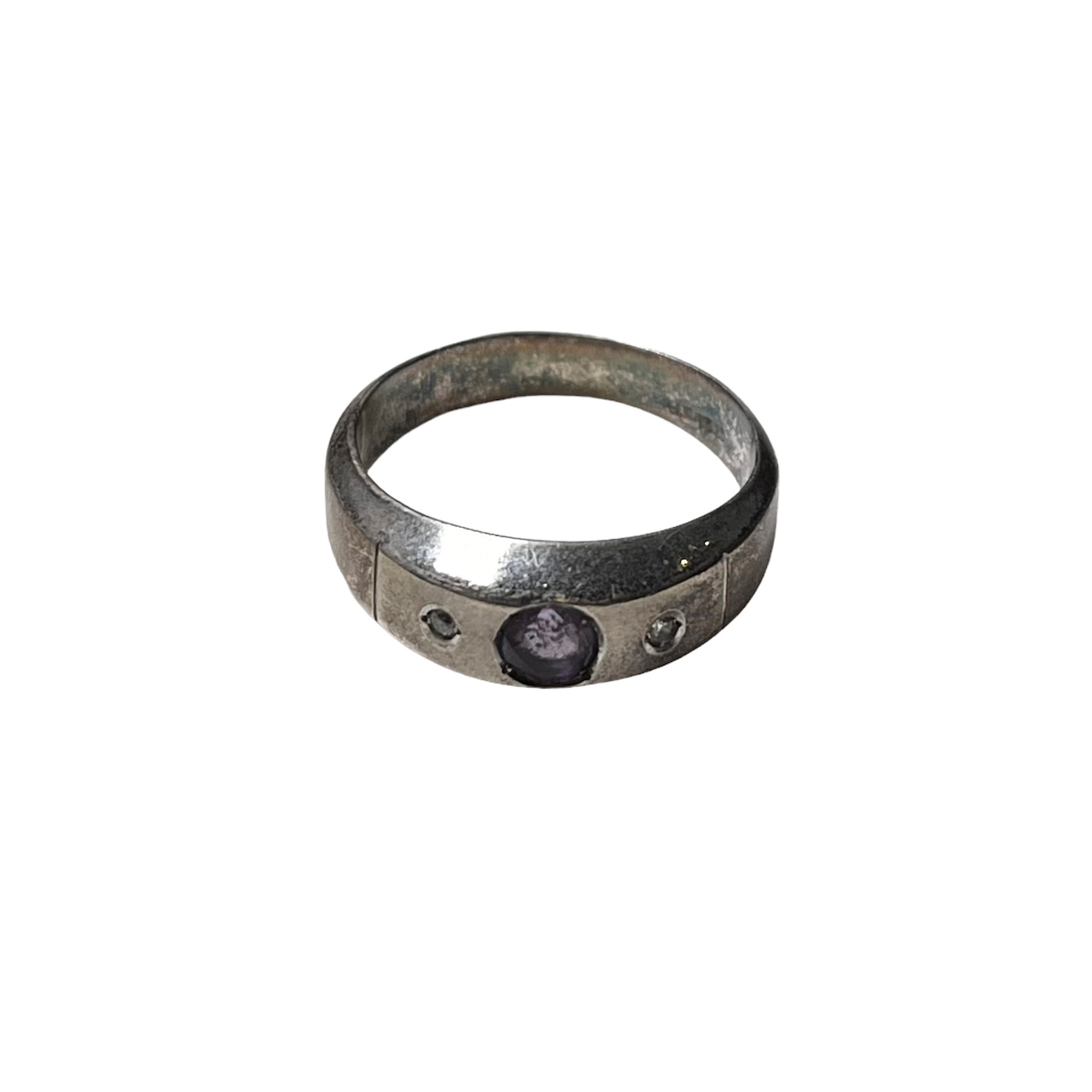 vintage silver rhinestone ring