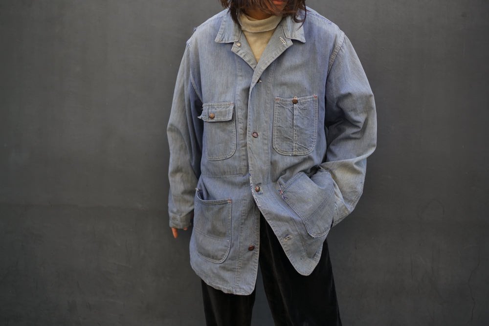 Montgomery Ward] Vintage High Aging Coverall Denim Jacket [1970s