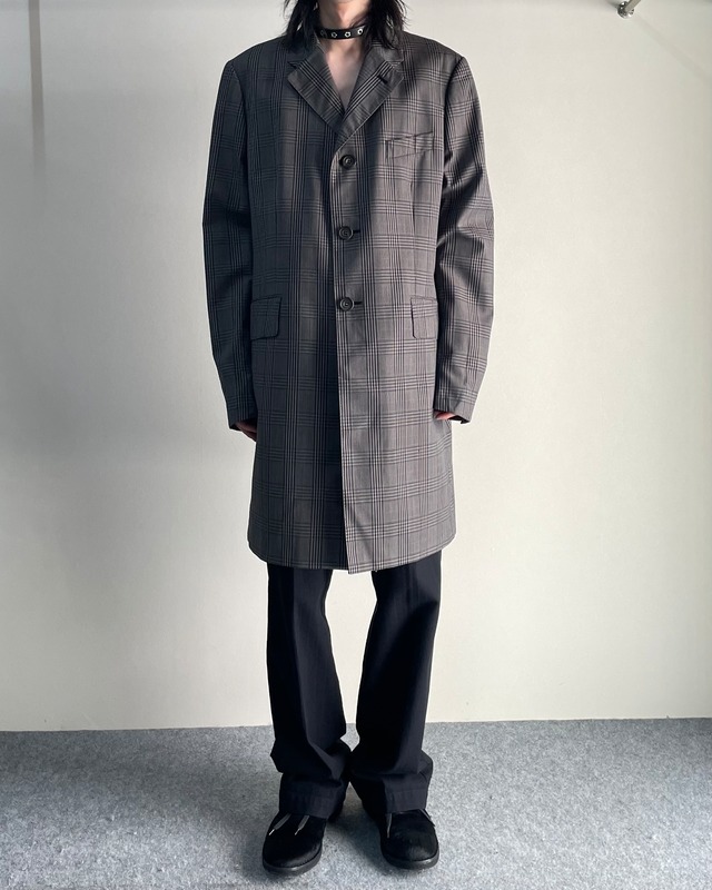 【90s dries van noten】classic check chester coat