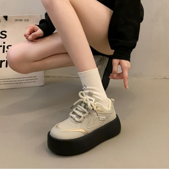 ミニマルラインプラットフォームスニーカー 3col   R01554