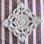 ブロックプリント生地【50cm単位】インド綿  ストライプ柄 赤×ブルー×白 #59634-WT2