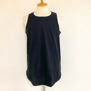 Long Length Tank Top(round model)　Black