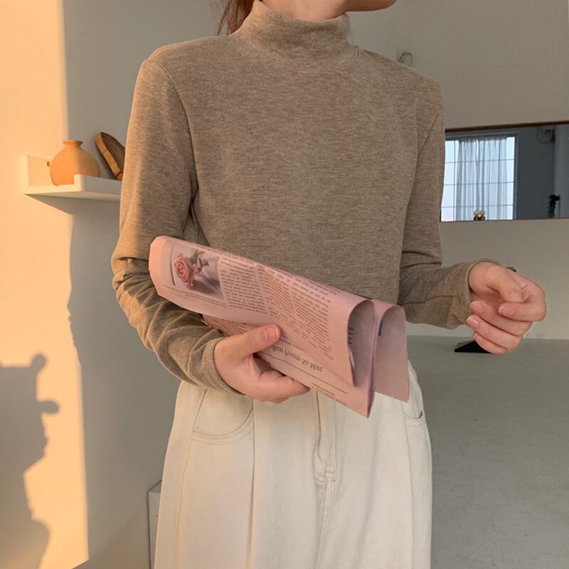 ベルベットカラーシャツ レディースオータムウィンタースタイルTシャツ ロング 秋物 冬物 1号婦人99400717512