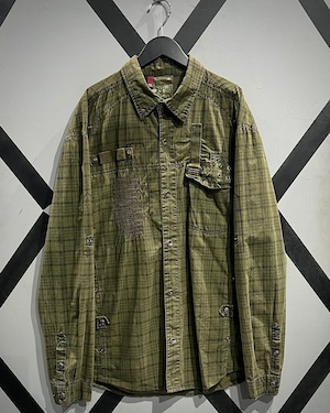 【X VINTAGE】Military Gimmick Vintage L/S Check Shirt