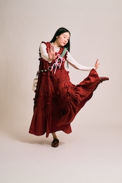 2way thick ribbon strap Dusty Pink