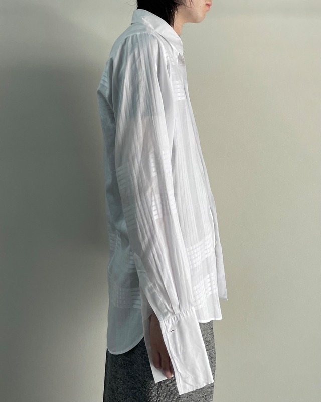 【00s dries van noten】check detail cuffs shirt