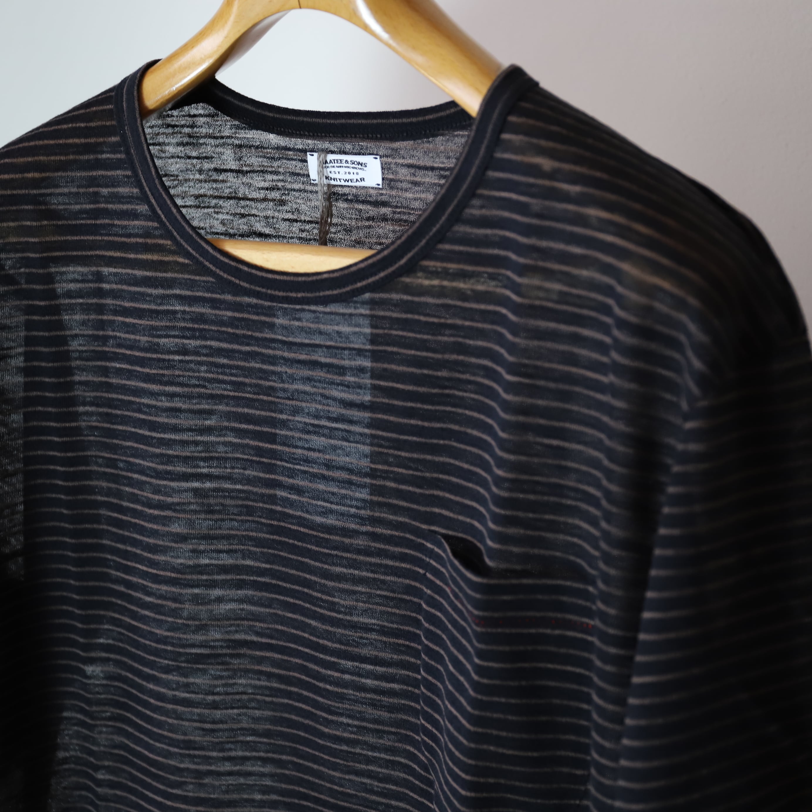 MAATEE&SONS / S/S BORDER POCKET TEE 