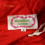 フラダンス 衣装 ワンピース ドレス レッド系 メネフネプランテーション フラ ダンス 赤 ハイビスカス柄 フリル 鮮やか 華やか MENEHUNE PLANTETION かわいい ハワイアン アロハ ハワイアンプリント