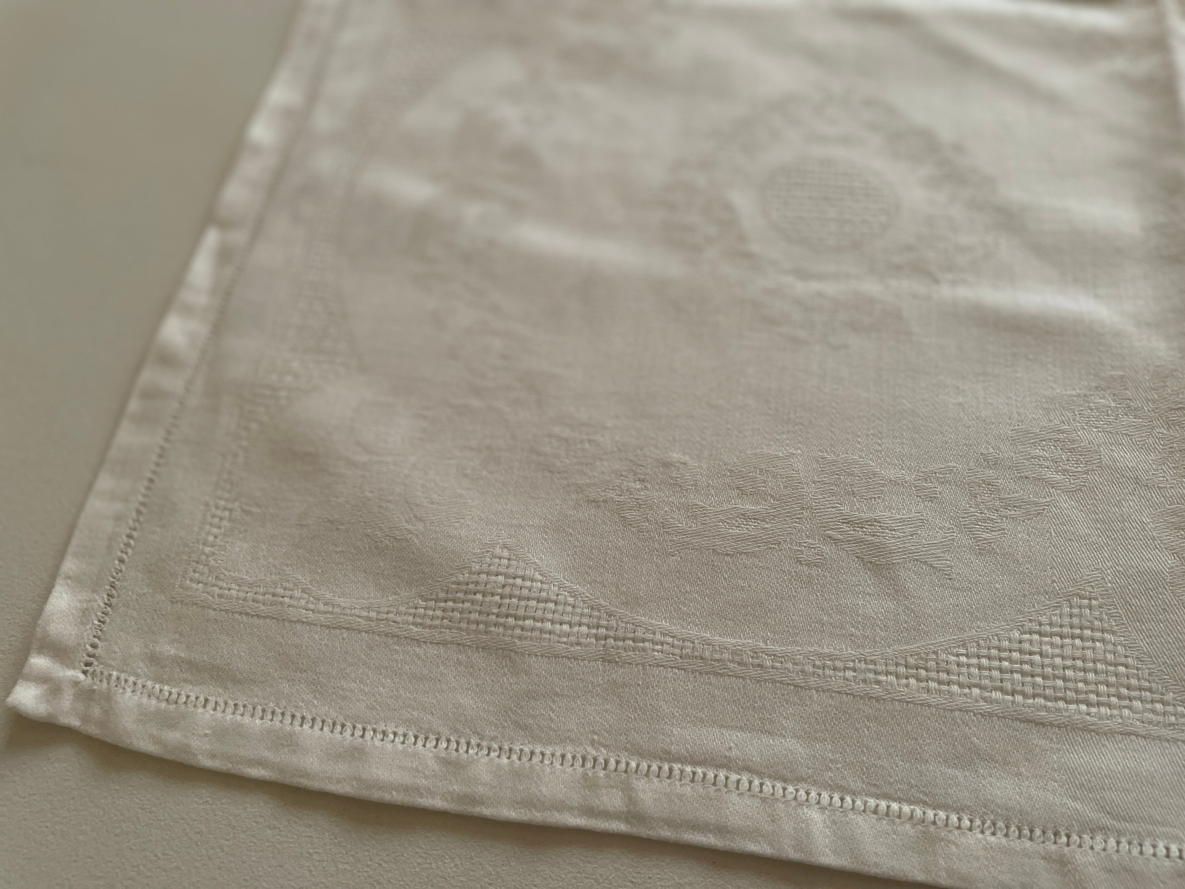 フランスアンティークトーション キッチンクロス ジャガード織