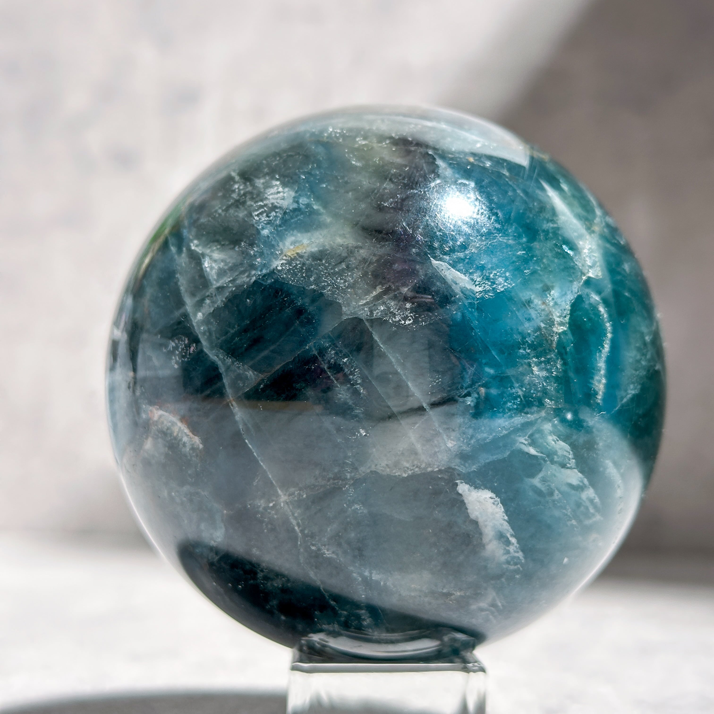 ブルーフローライト スフィア（丸玉）52◇ Blue Fluorite ◇天然石