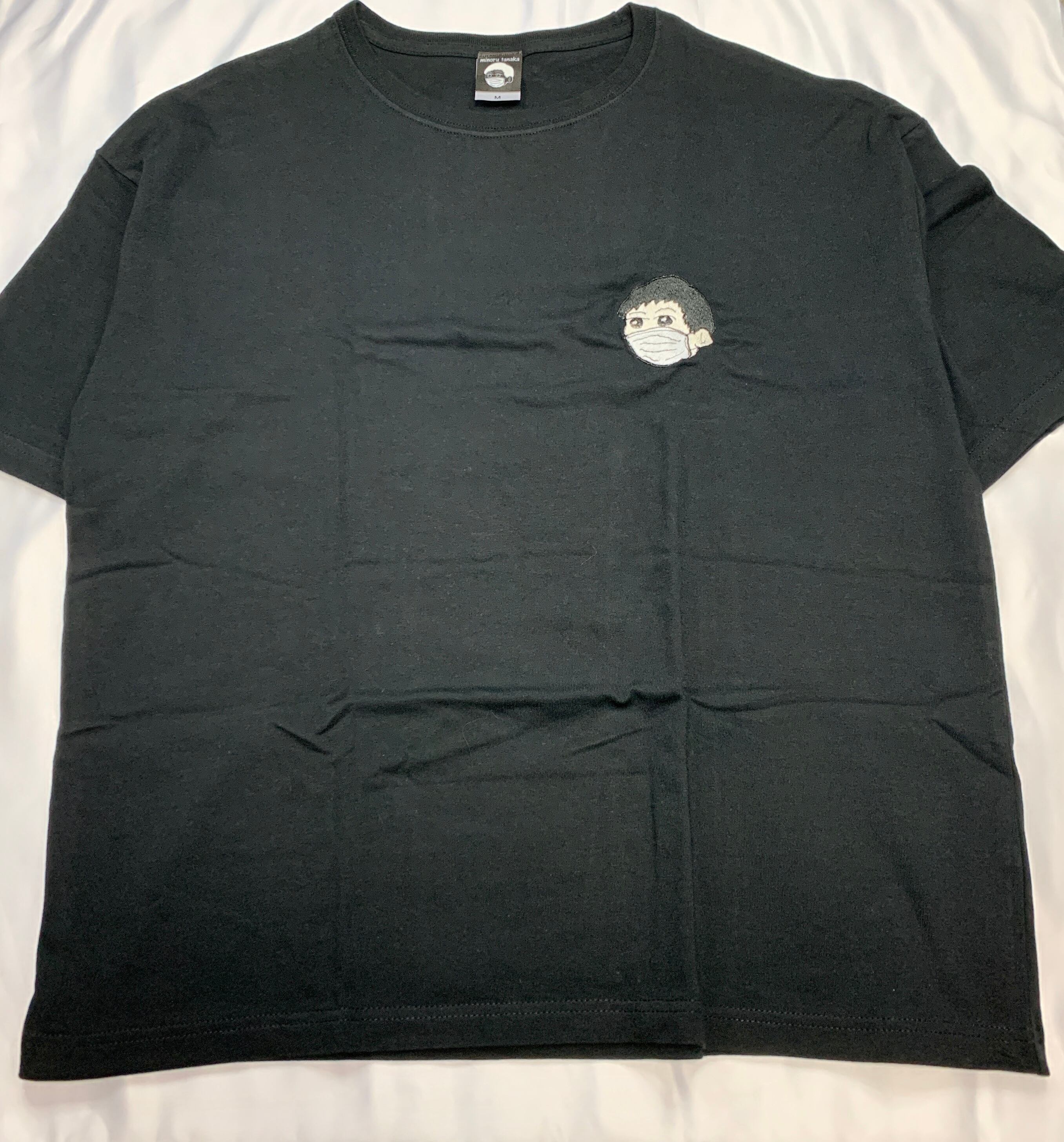 CORONA対策田中くんTシャツblack