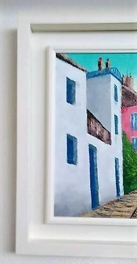 桑山茂「モンマルトルの丘」 油彩画 額縁外寸53.5x44.5x4.0㎝ 絵41.0