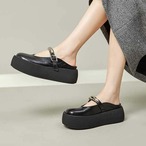 Genuine leather closed-toe half mules (ME362)