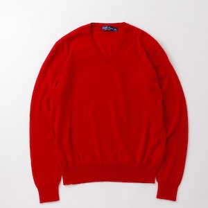 【極美品】Ralph Lauren Purple Label special cashmere Knit sweater made in Italy excellent condition/ ラルフローレン パープルレーベル スペシャル カシミヤ ニット セーター サイズM レッド イタリア製 定価約15万 ミントコンディション ほぼ未使用 一級品