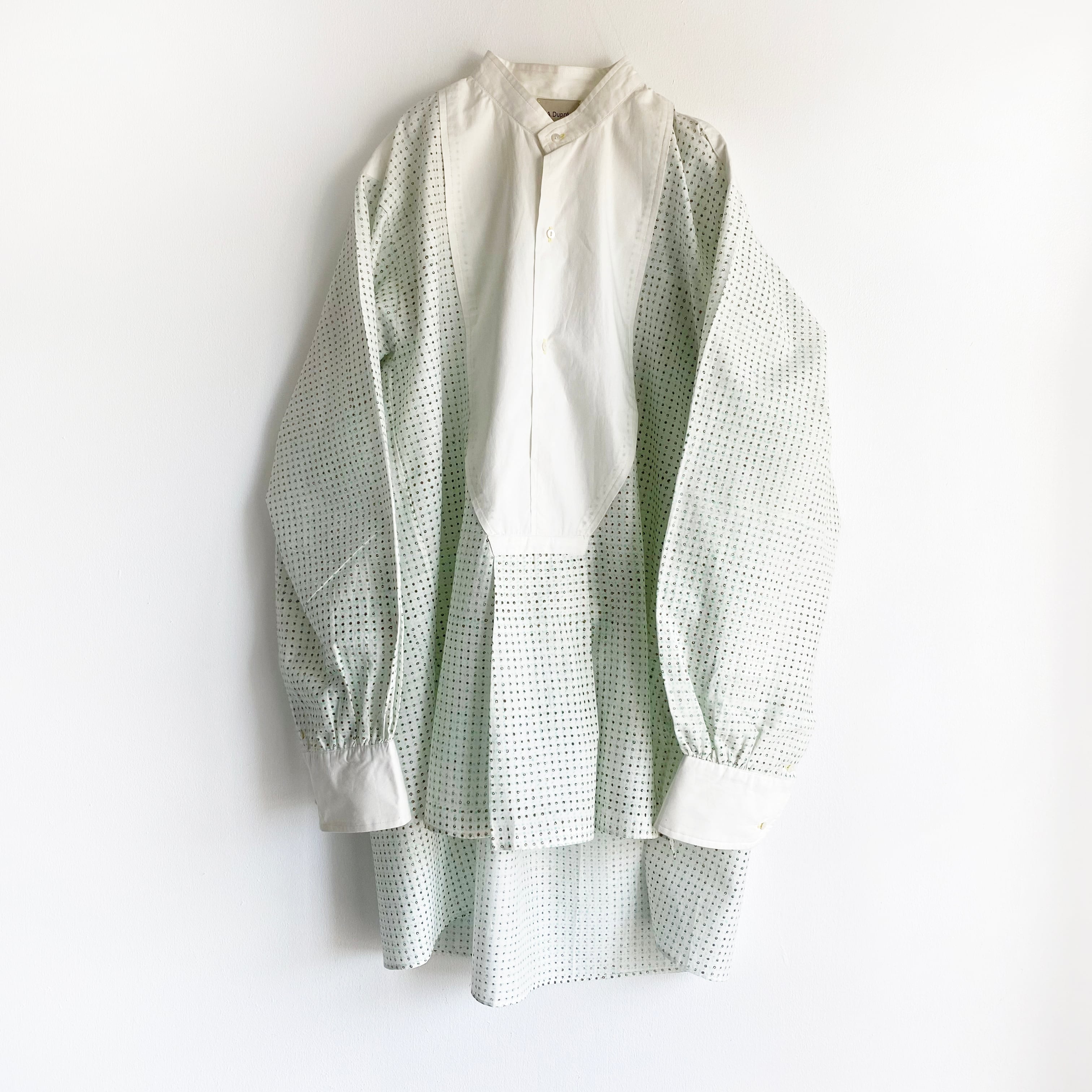 Pullover gather blouse "block print geometric"
