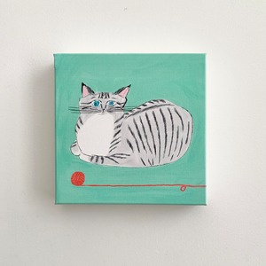 『無反応』キャンバス イラスト 猫 ねこ