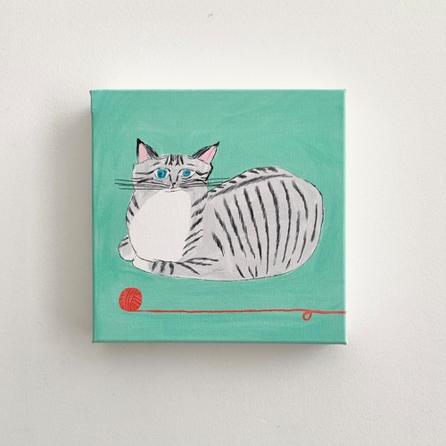 『無反応』キャンバス イラスト 猫 ねこ