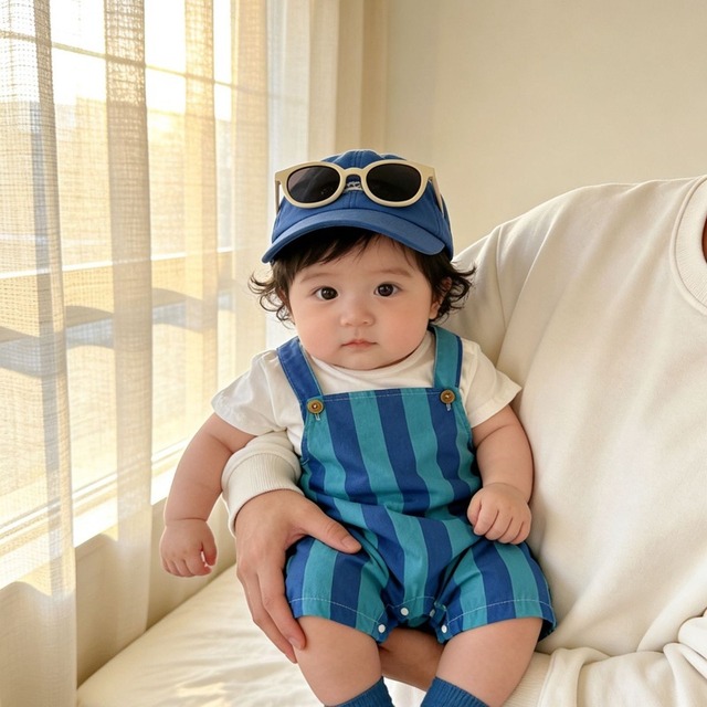 【BABY】夏新作　ストライプサロペット