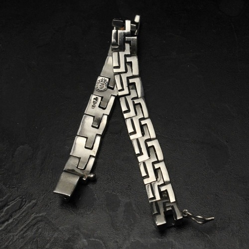 Vintage Heavy Silver Bracelet [TAXCO MEXICO SILVER] Traditional Design