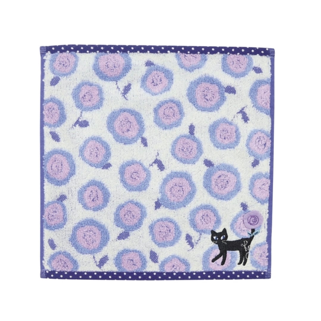 ☆タオルハンカチ｜ロージーキャット ハンドタオル猫雑貨 猫柄 猫グッズ 無撚糸 ふわふわ プレゼント プチギフト 贈り物