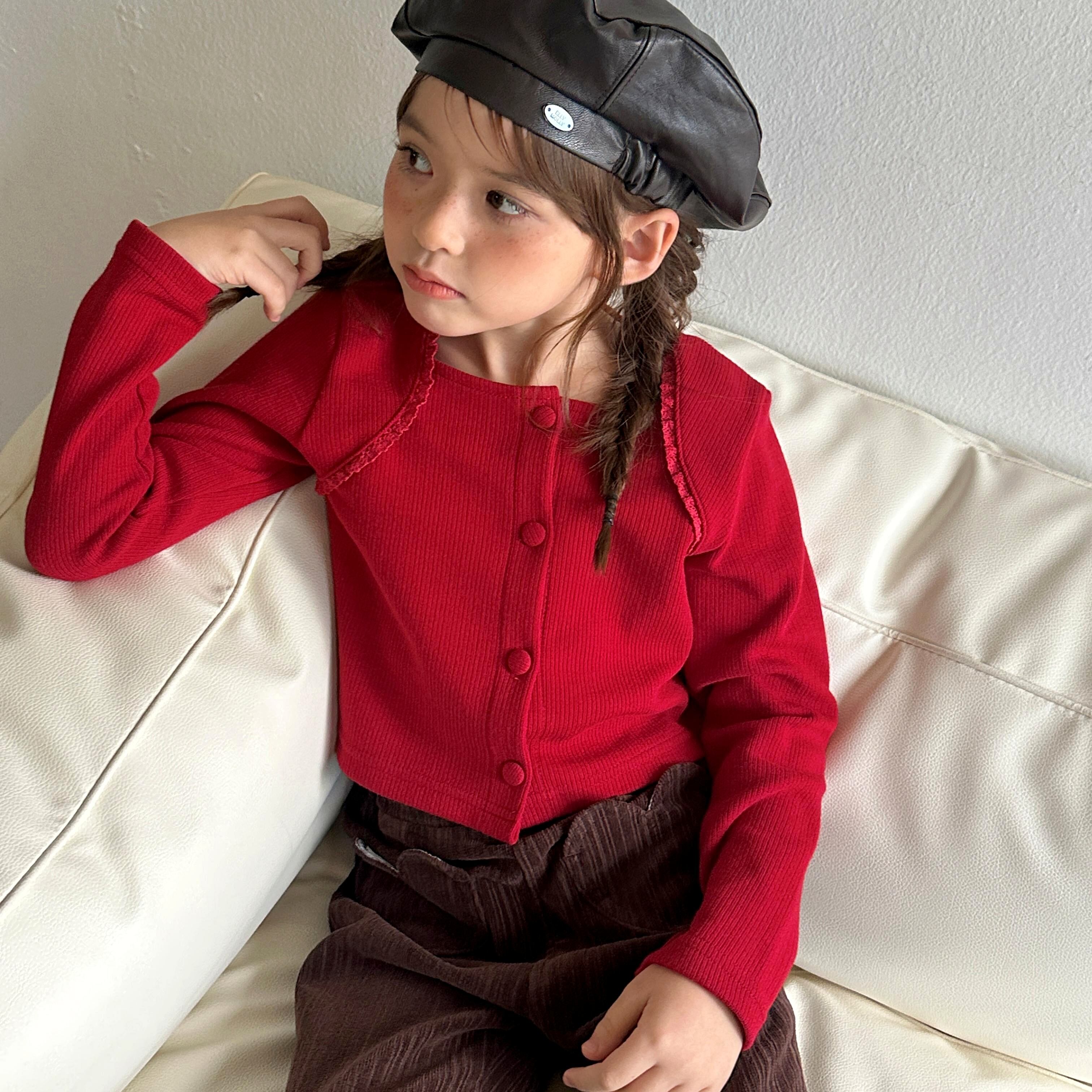 Rosy Monster 赤 フリル カーディガン Fサイズ Rosy Monster 赤 フリル カーディガン Fサイズ