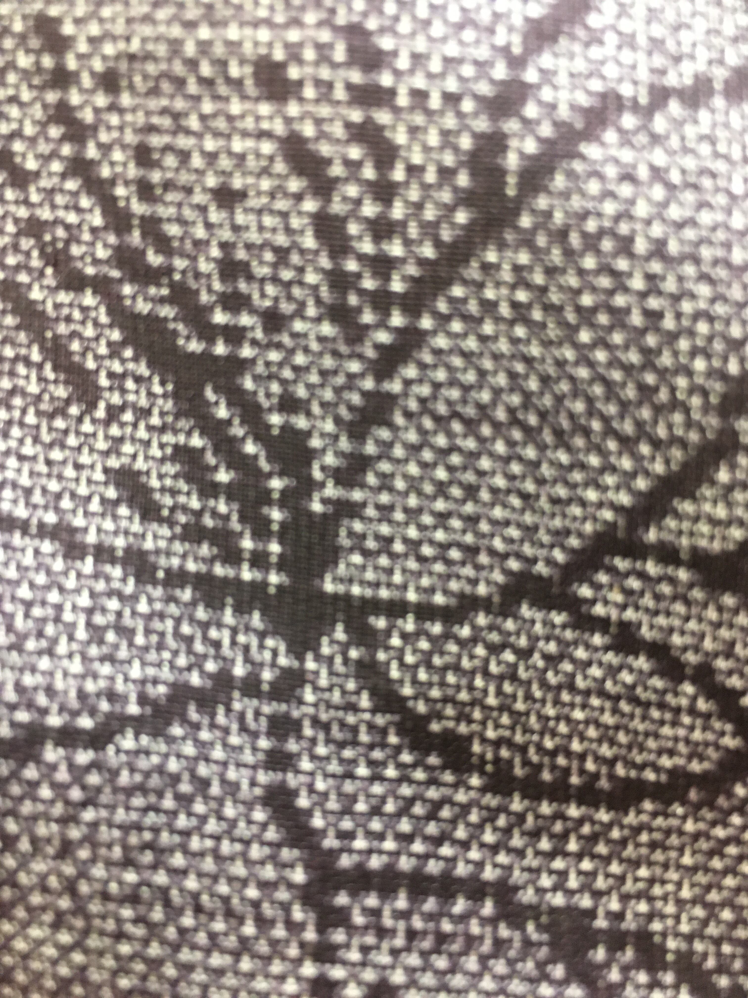 大島紬袷（紫地花）