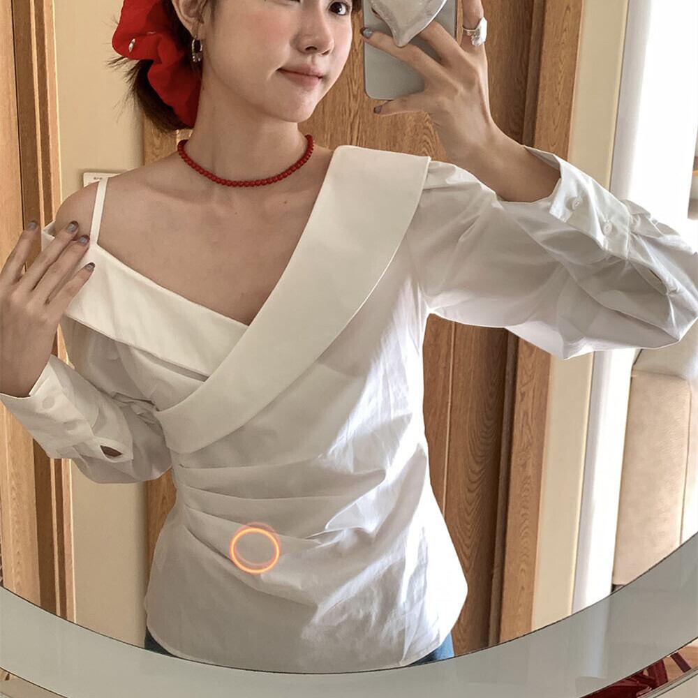 【tops】オフショルダーシャツトップス M29584