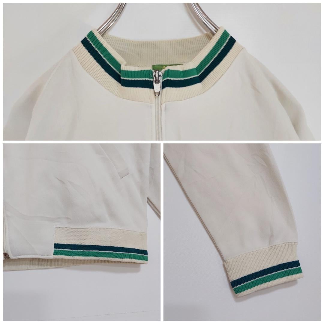 フレッドペリー トラックジャケット 80s L ロゴ刺繍 リブ配色 白 フレッドペリー トラックジャケット 80s L ロゴ刺繍 リブ配色 白
