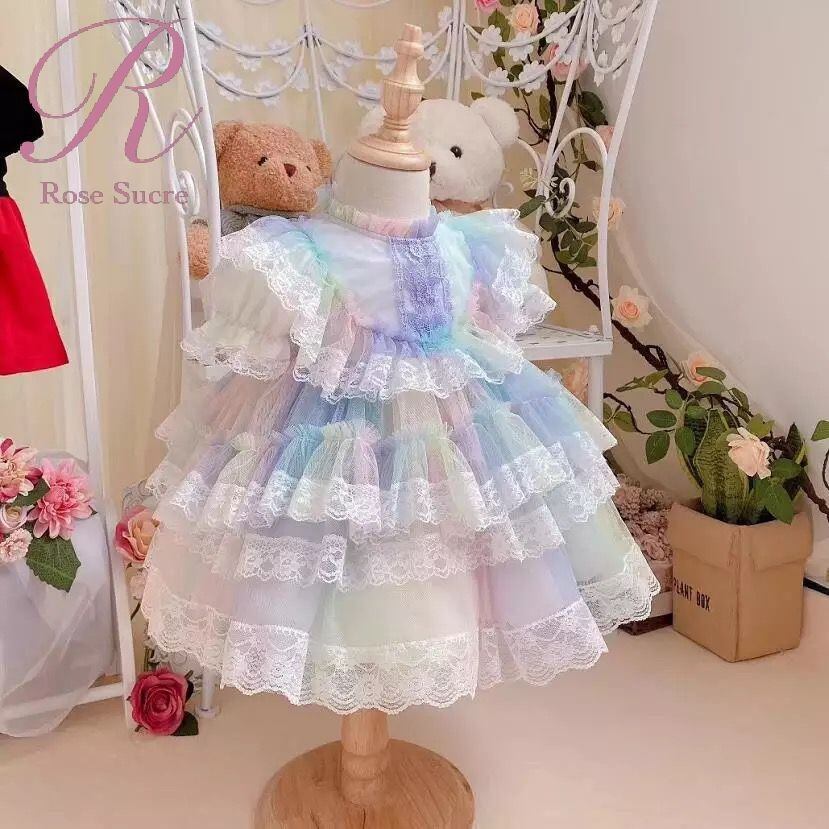 虹色 ドレス 子供服 発表会 お誕生日会 | Rose Sucre
