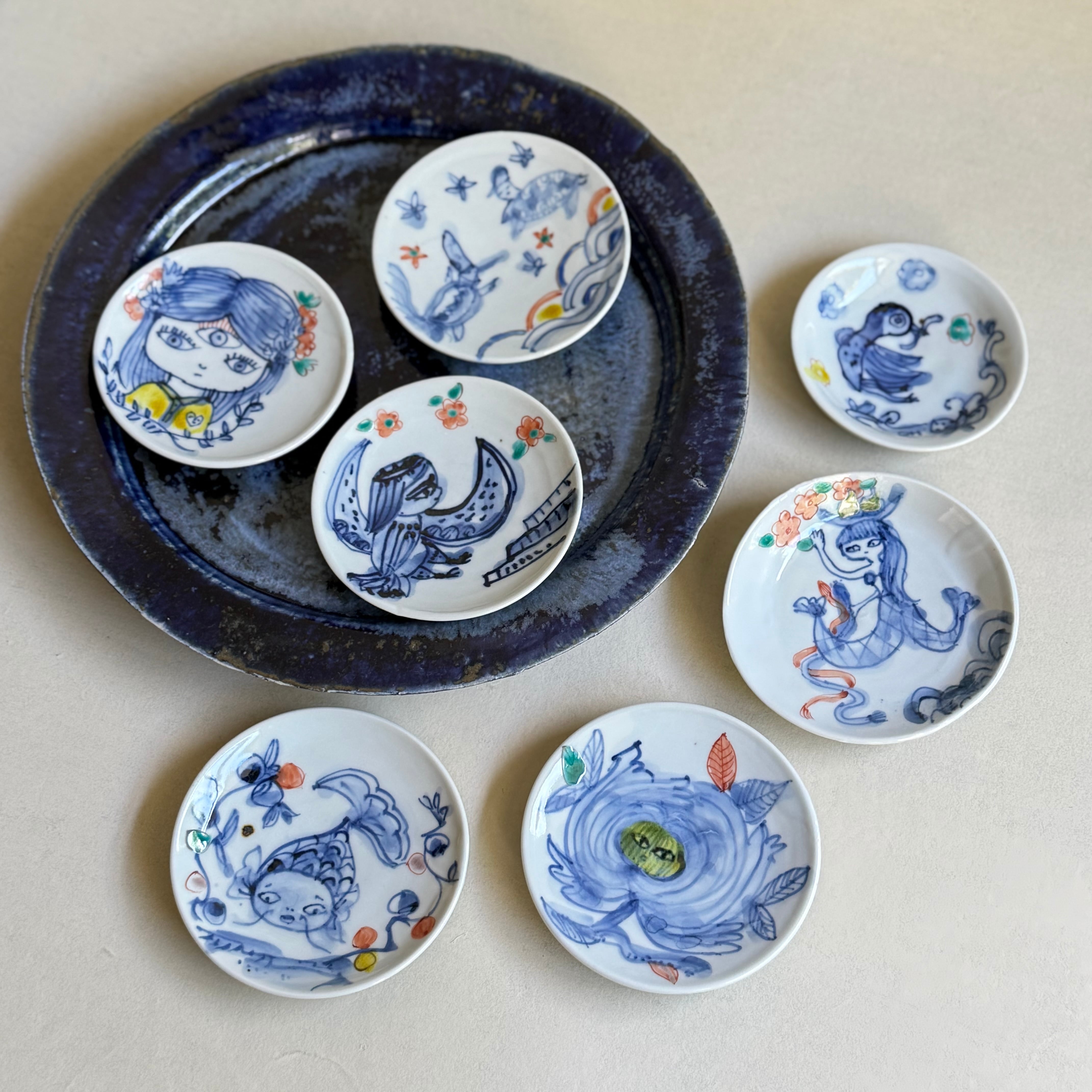田辺京子 染付・鉄絵 豆皿 | gallery 一白