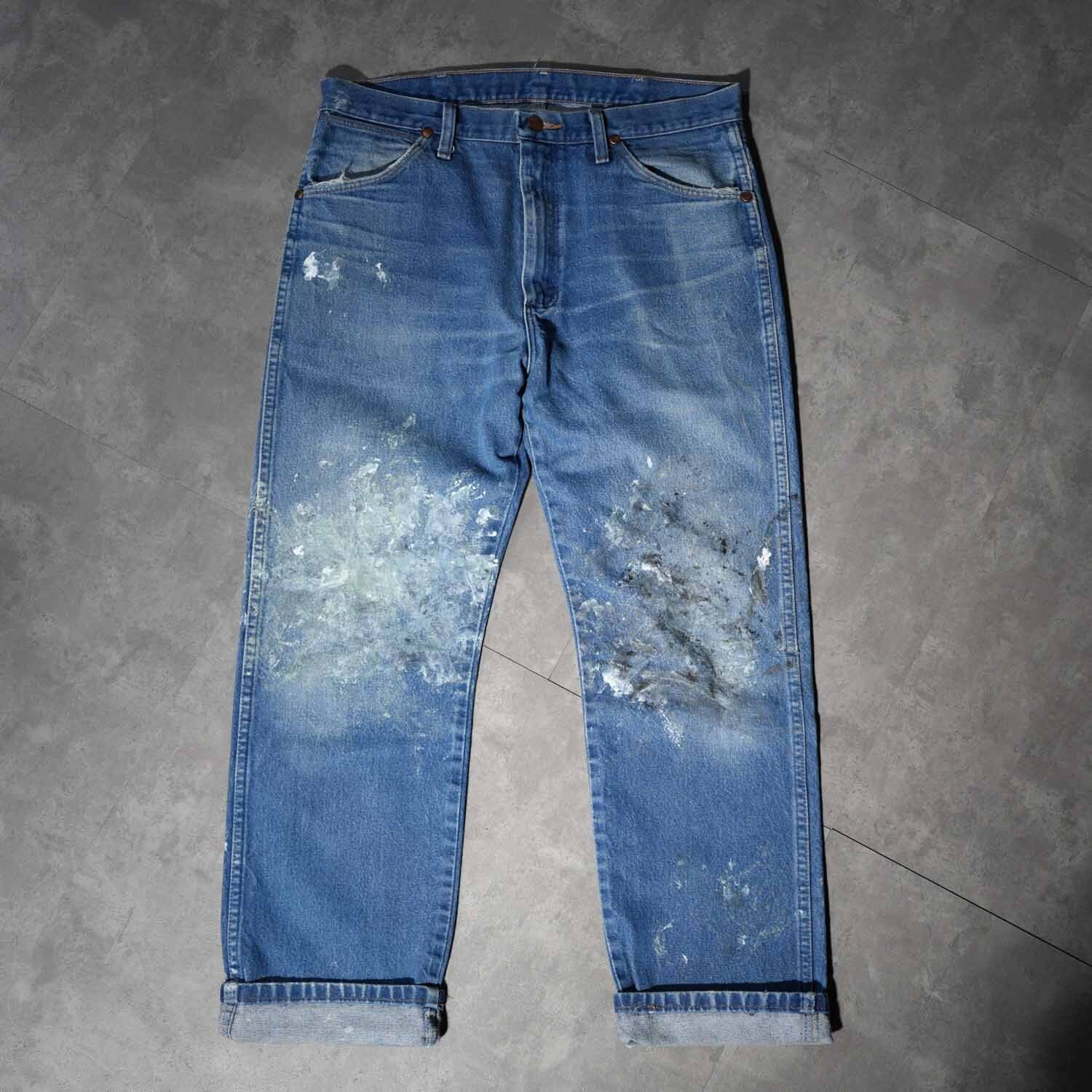 Wrangler 一点物 70s TALON ペンキ飛び ボロ ワークパンツ