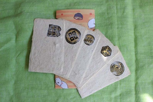 家紋入り名刺サイズ和紙ギフトカード3（封筒付）