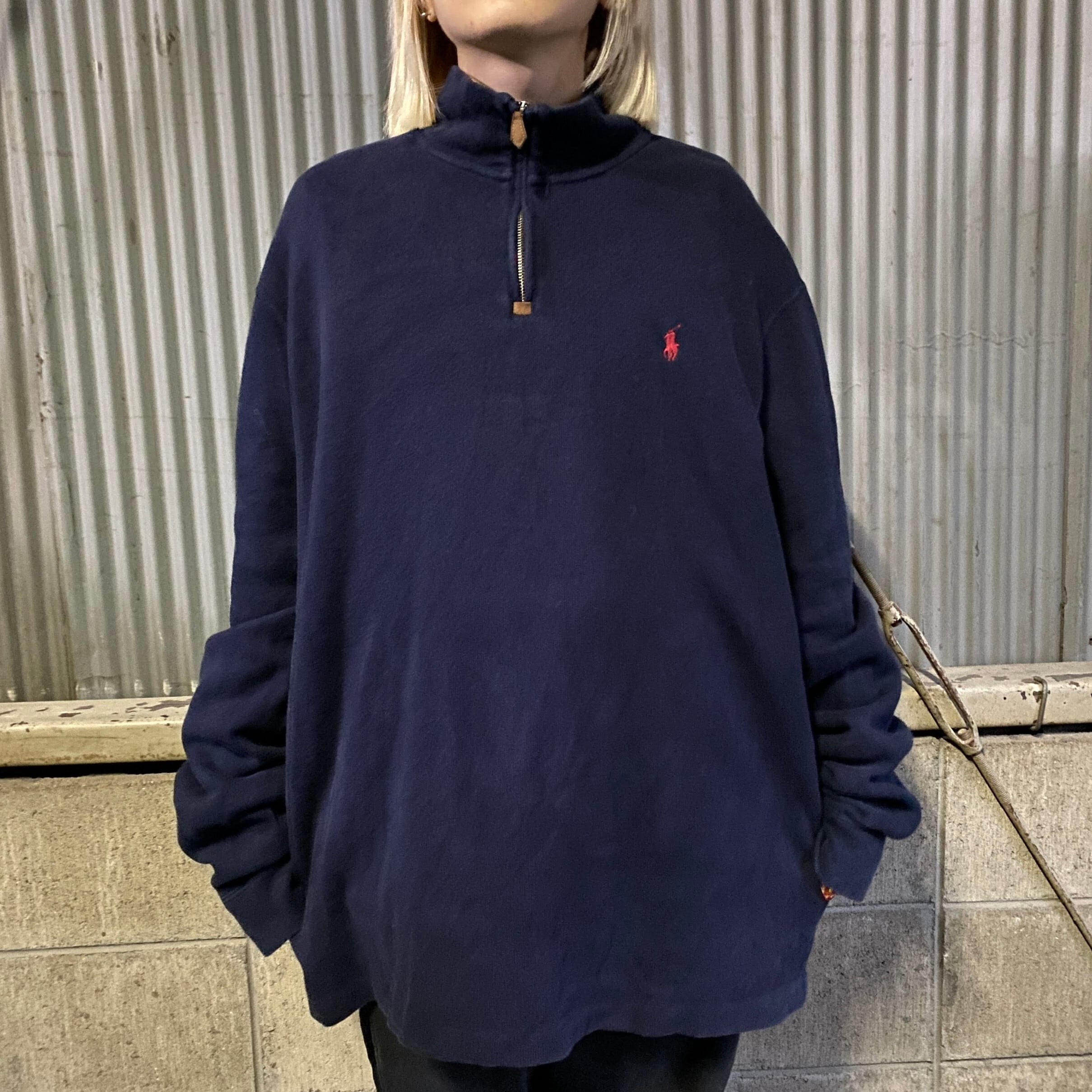 ポロ ラルフローレン ハーフジップ スウェット メンズXL 古着 Polo 