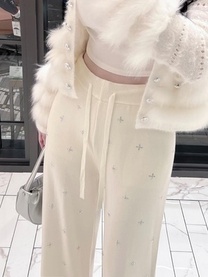 ビジューデコニットパンツ