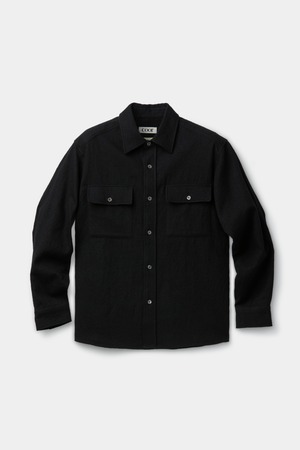 [COOR] Textured Wool Cotton Shirt (Black) 正規品 韓国ブランド 韓国通販 韓国代行 韓国ファッション クール クーア クアー COOR 日本 店舗