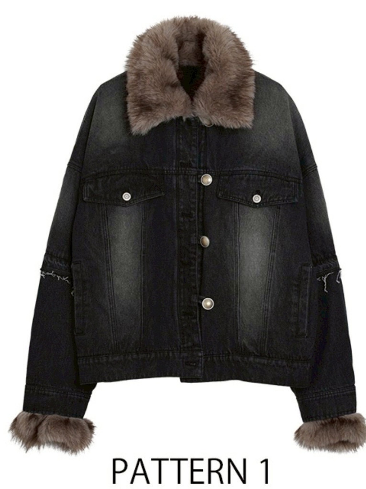 ミカーレミカーレ MICALLEMICALLE デニムドッキングライナーボア＆ファー付きジャケット