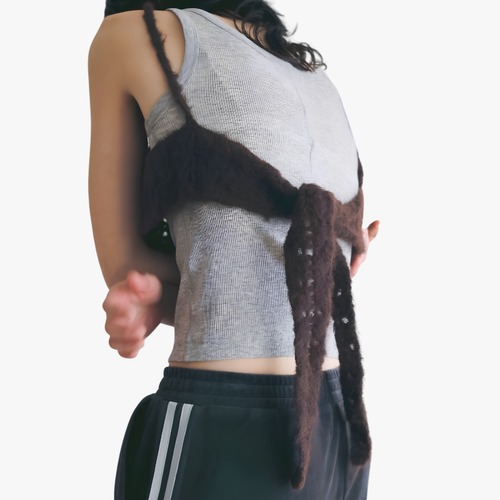 【 anuke 】Crochet Knit Bustier