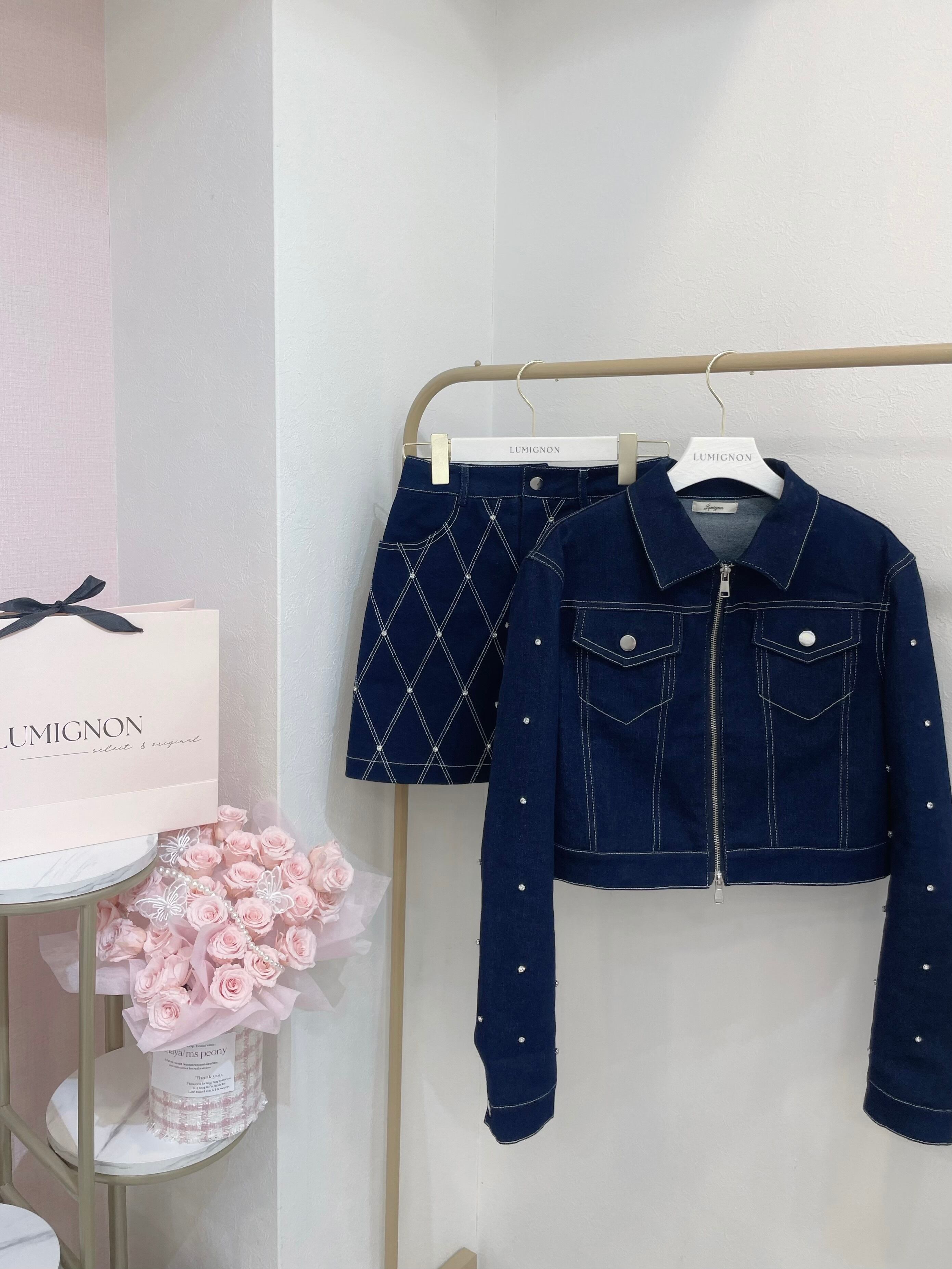 Lumignon original ♥ Denim white stitch kirakira jacket | Lumignon 