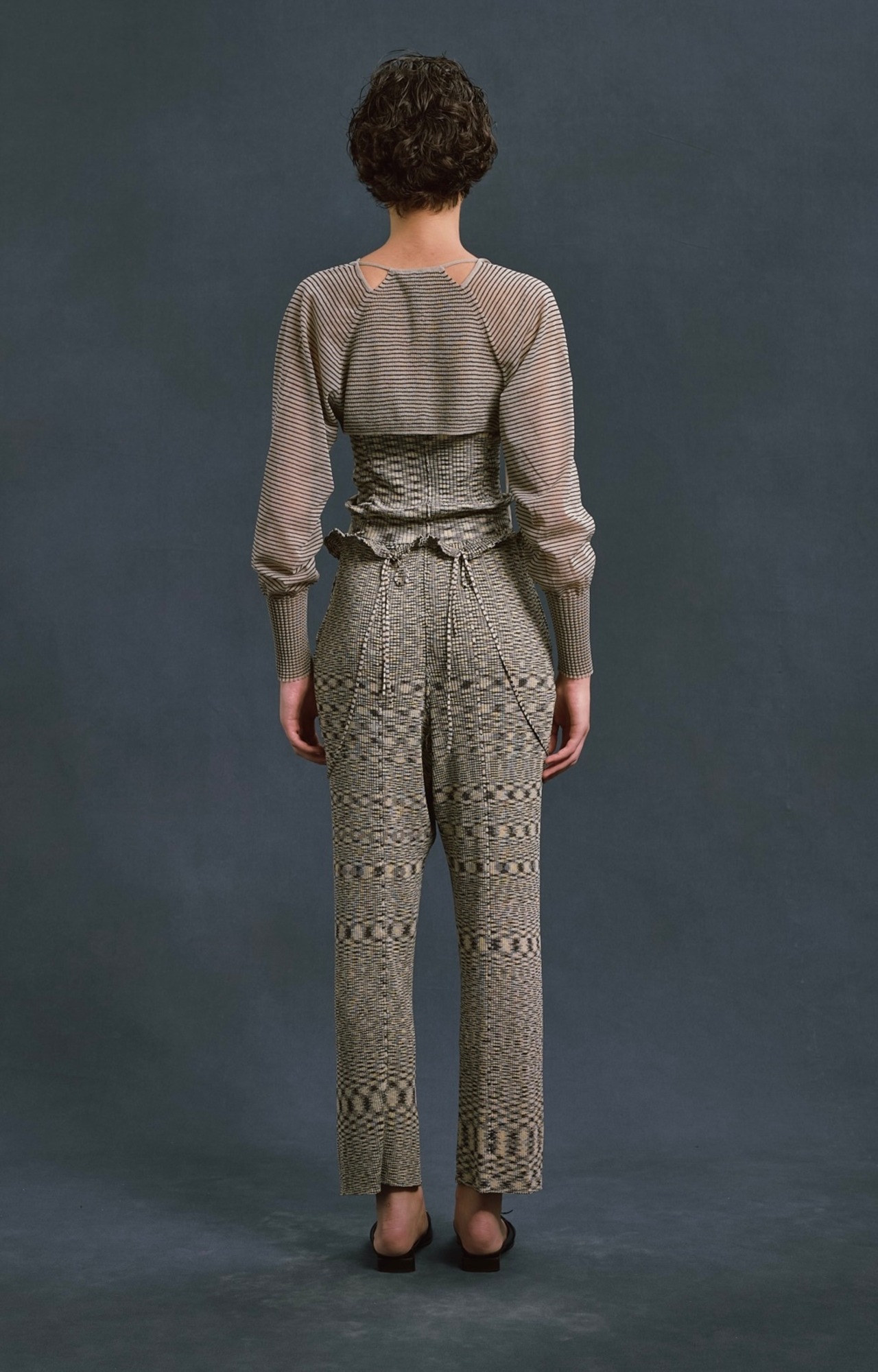 Black Gradient Yarn Pants / GRAY×CHARCOAL - 10