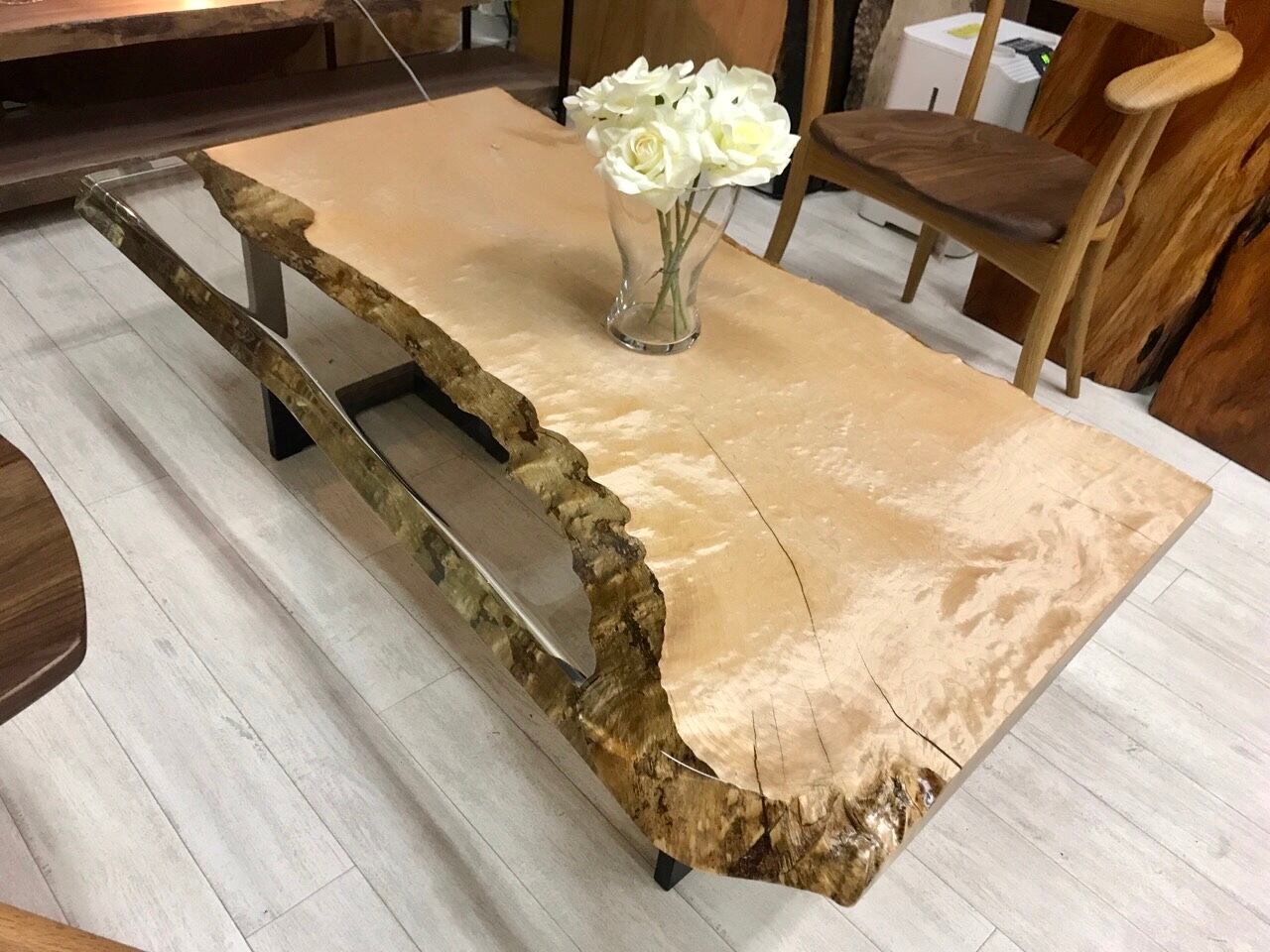 メープル レジンテーブル 1200×600×40 19732-2 | 千年家具 - 一枚板  