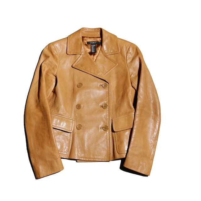 DKNY ShortLength DoubleLeatherJacket