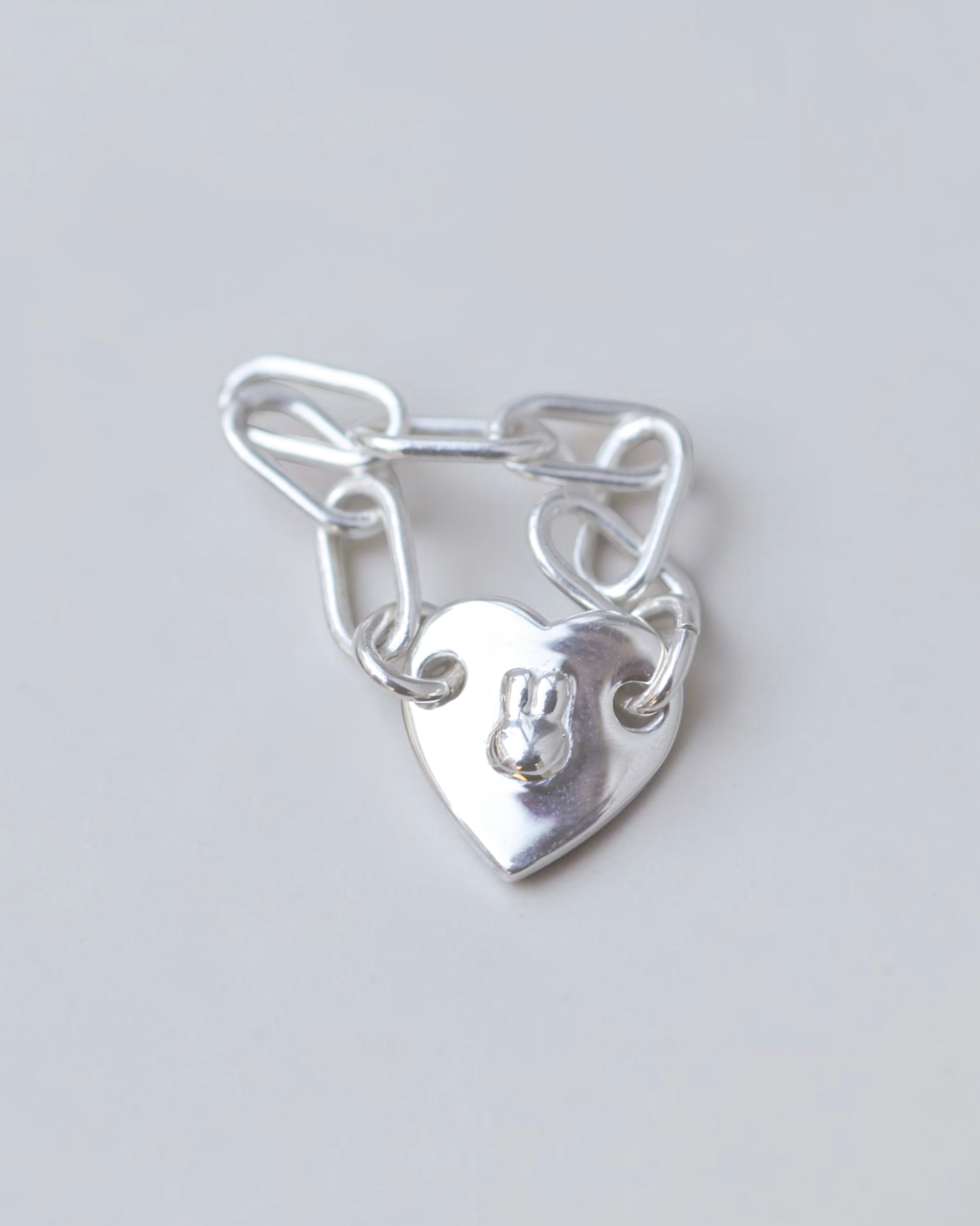 うさぎ face ハートプレートリングsilver925 #LJ23038R rabbit heart plate ring