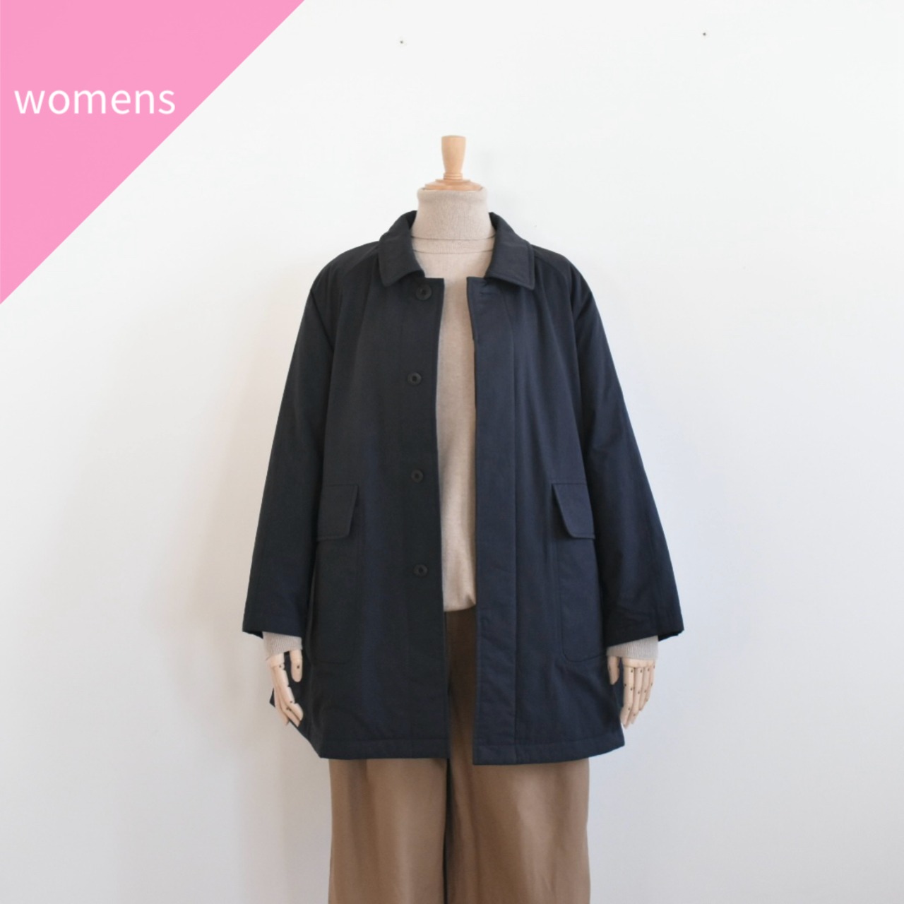 NOUVELLES DU PARADIS 】 シルケットツイル中綿 テントラインコート  