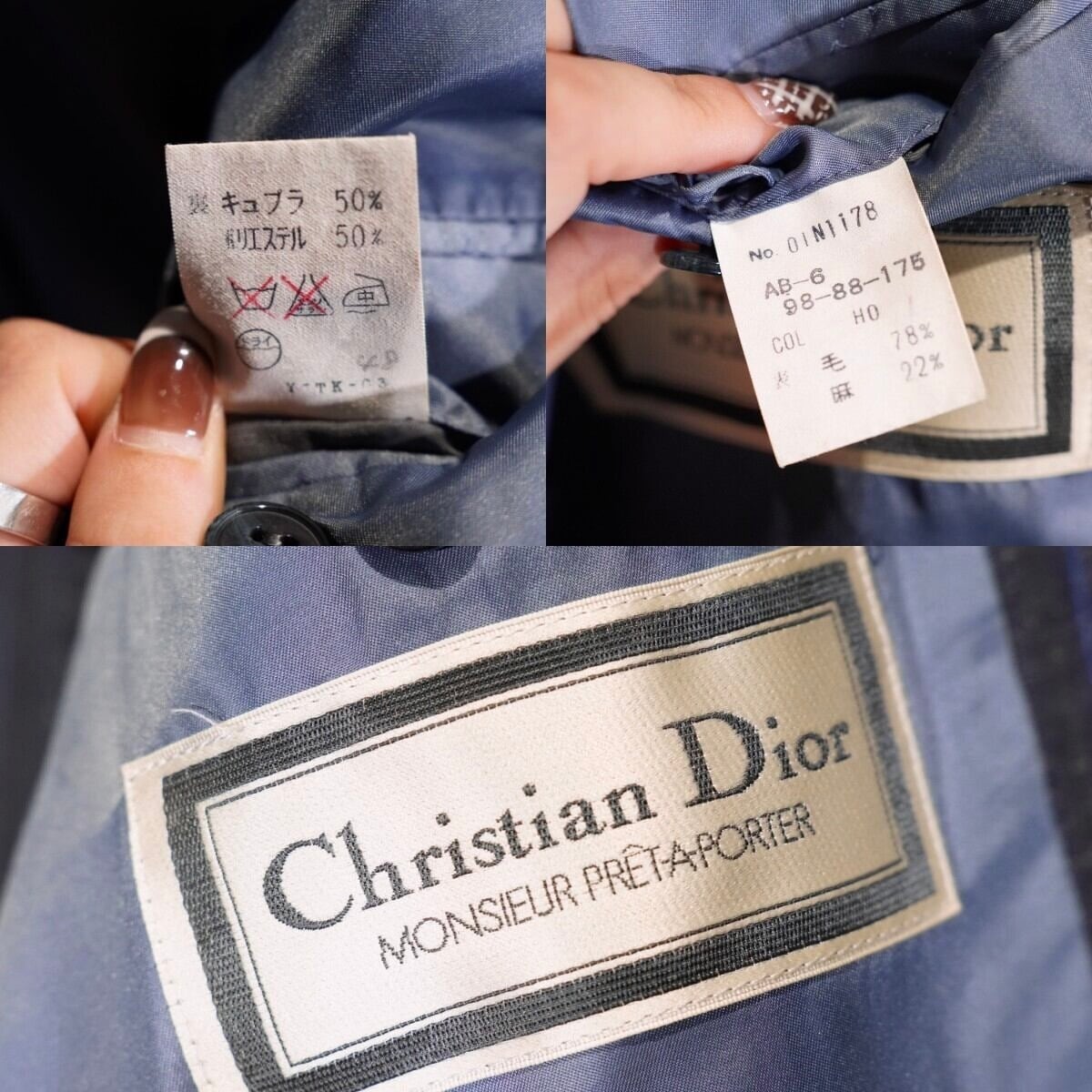 Christian Dior ストライプ柄ダブルセットスーツ グレー/TW366 Christian Dior STRIPE PATTERNED DESIGN SET UP SUIT/クリスチャン
